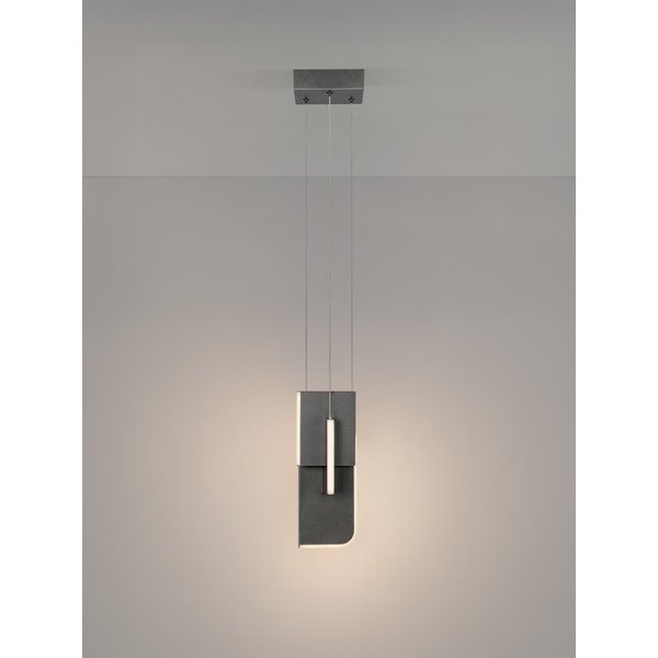 Šviesiai pilkos spalvos iš metalo kabantis šviestuvas LED su pritemdymo funkcija Totem – Nova Luce-image-4