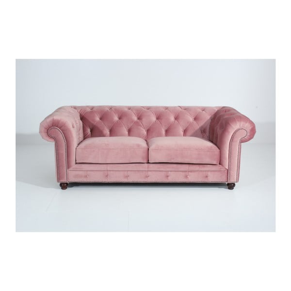 Rožinė sofa "Max Winzer Orleans Velvet", 216 cm