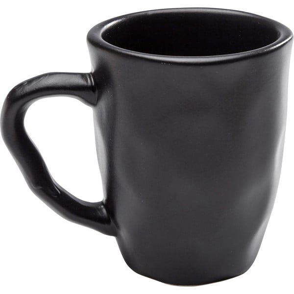 Juodos spalvos keramikos puodelis Kare Design Organic Black