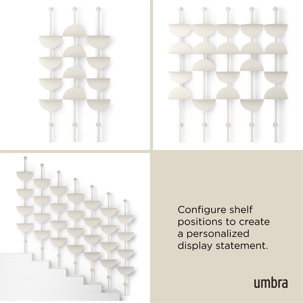 Matinės baltos spalvos iš metalo modulinė lentyna 27x203,5x35 cm Solis – Umbra-image-3