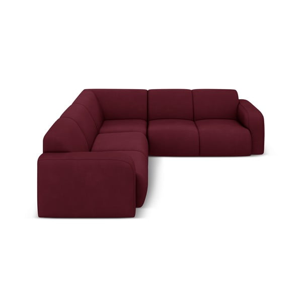 Kampinė sofa bordo spalvos (kintama/„L“ formos) Molino – Micadoni Home