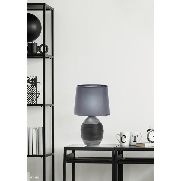 Stalinis šviestuvas tamsiai pilkos spalvos (aukštis 35 cm) su tekstiliniu gaubtu Ambon – Candellux Lighting-image-1