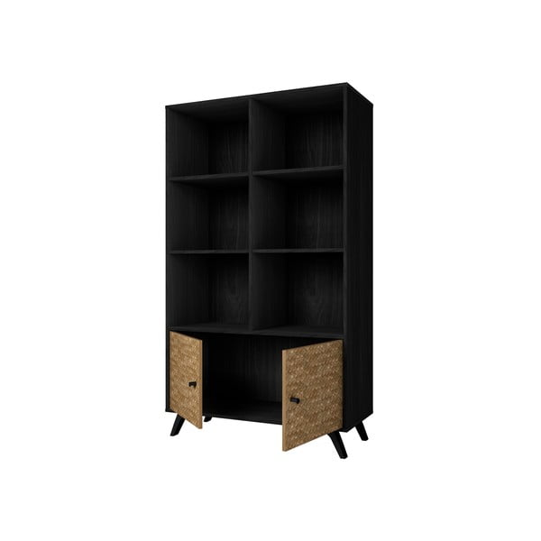 Juoda egzotinės medienos knygų spinta 92x160 cm Hanoi - Marckeric-image-3