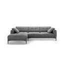 Pilkos spalvos kampinė sofa (su kairiuoju kampu/su gultu) Bemy – Micadoni 