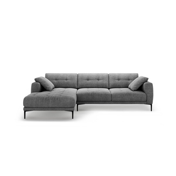 Pilkos spalvos kampinė sofa (su kairiuoju kampu/su gultu) Bemy – Micadoni 