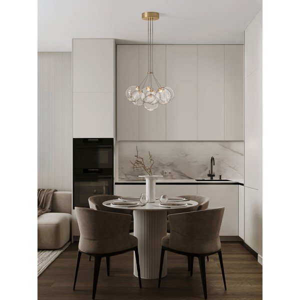 Žalvario spalvos iš stiklo kabantis šviestuvas LED su pritemdymo funkcija ø 42 cm Blazik – Nova Luce-image-4