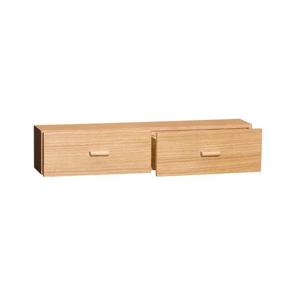 Natūralios spalvos sieninė lentyna iš ąžuolo 60 cm Shuno – Hübsch-image-4