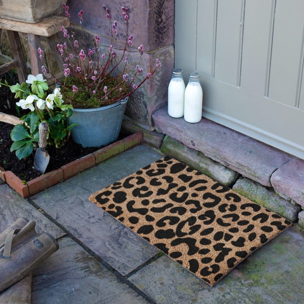 Iš kokoso pluošto grindų kilimėlis 40x60 cm Leopard – Artsy Doormats-image-3
