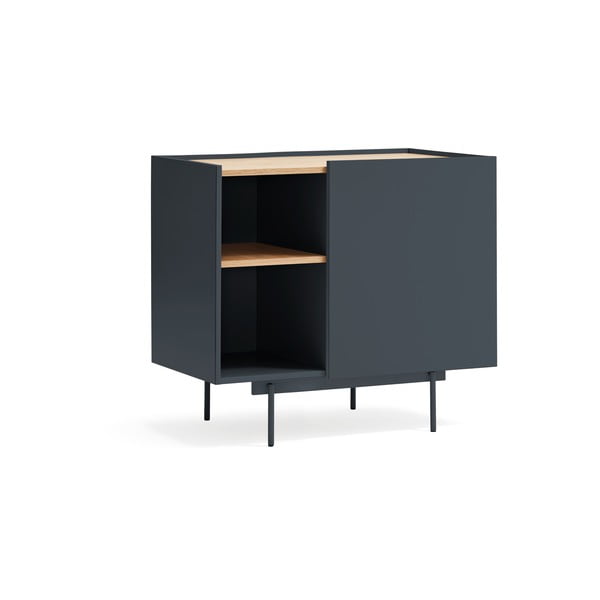 Žema šoninė spintelė antracito spalvos/natūralios spalvos iš ąžuolo 90x78 cm Otto – Teulat-image-1