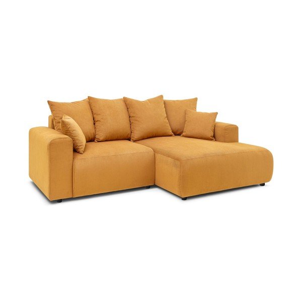 Iš velveto kampinė sofa ochros spalvos Enjoy – Bobochic Paris-image-3