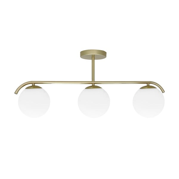 Baltos spalvos/auksinės spalvos lubinis šviestuvas 15x69 cm su stiklo gaubtu Amadeo – Candellux Lighting