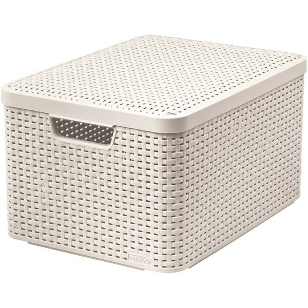 Kreminės spalvos iš plastiko daiktadėžė su dangčiu 33x44,5x25 cm Style – Curver