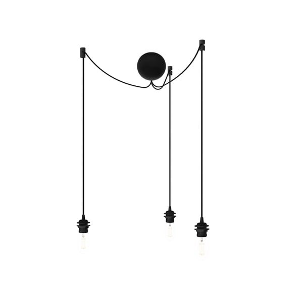 Juodos spalvos trigubas pakabos kabelis, skirtas "UMAGE Cannonball" šviestuvams