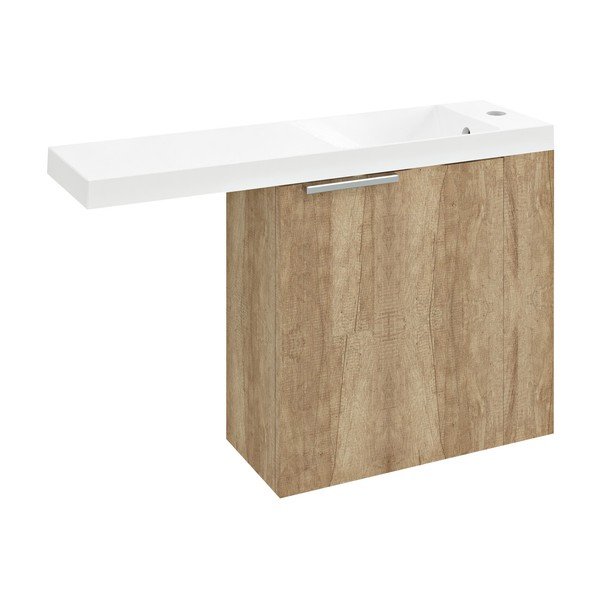 Pakabinama spintelė be kriauklės natūralios spalvos iš ąžuolo 50x50 cm Latus Vi – Sapho