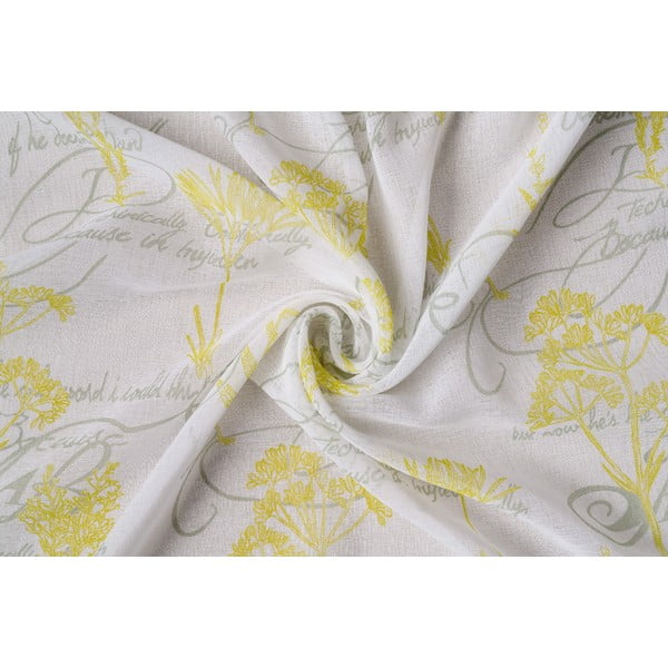 Permatoma užuolaida geltonos spalvos/baltos spalvos 300x260 cm Fairy – Mendola Fabrics