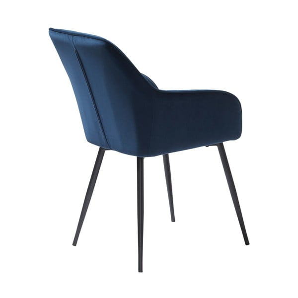 Tamsiai mėlynos spalvos iš audinio valgomojo kėdžių komplektas su porankiais 2 vnt. Nolan Stripe – Unique Furniture-image-2