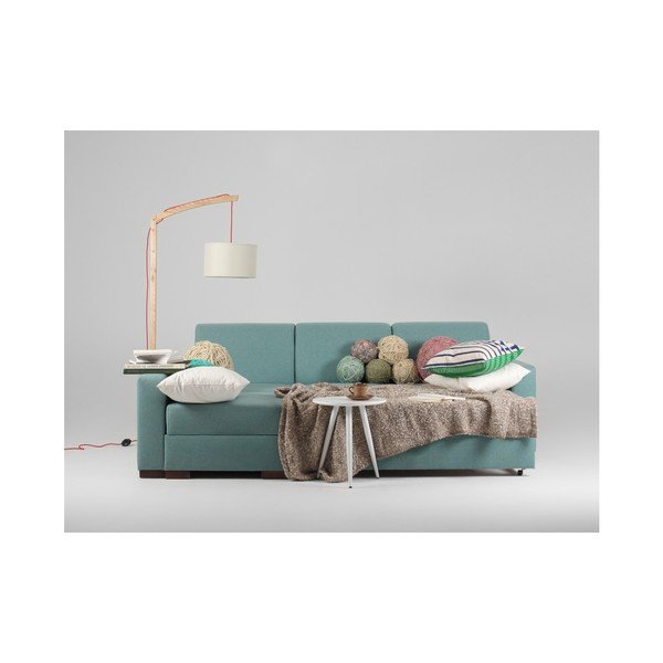 Turkio spalvos kampinė sofa-lova su laikymo vieta ir poilsio guoliu kairėje pusėje Individualizuotos formos "Lozier-image-3
