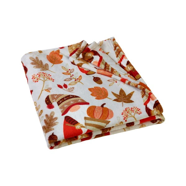 Oranžinės spalvos/rudos spalvos iš mikropliušo antklodė ir pledas 130x170 cm Woodland Gonks – Catherine Lansfield