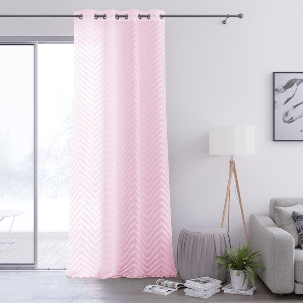 Rožinės spalvos užuolaida AmeliaHome Molisa Eyelets, 140 x 250 cm-image-2