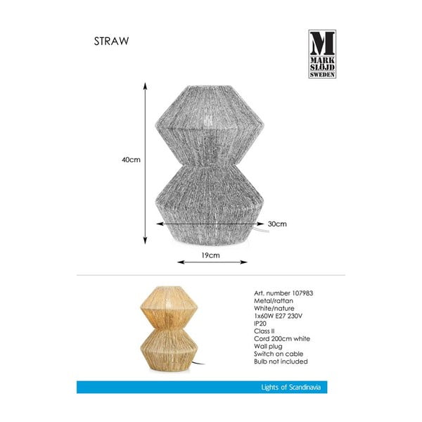 Stalinis šviestuvas Markslöjd Straw Nature-image-4