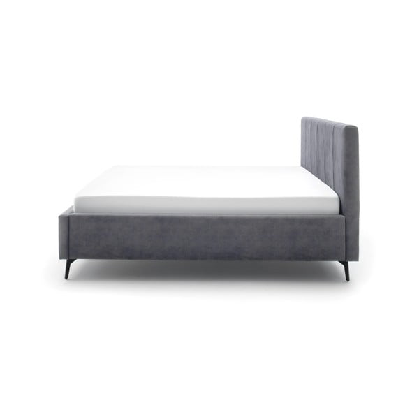 Antracito spalvos dvigulė lova audiniu dengta su sandėliavimo vieta su lovos grotelėmis 180x200 cm Lizzano – Meise Möbel-image-3