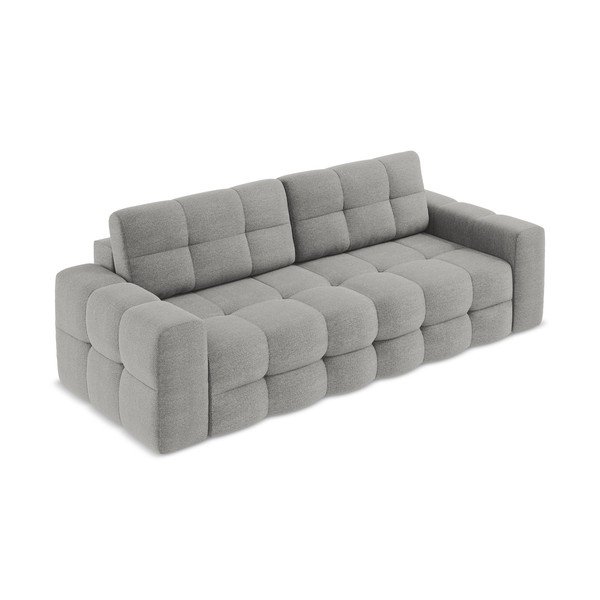 Pilkos spalvos iš boucle sulankstoma sofa 255 cm Milu – Makamii-image-2