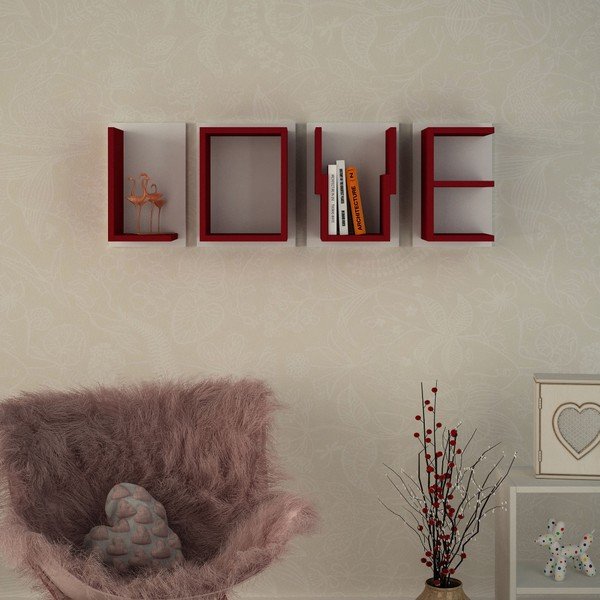 4 sieninių lentynų rinkinys "Homitis Love Claret-image-1