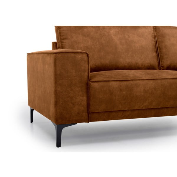 Iš dirbtinės odos kampinė sofa konjako rudos spalvos (su dešiniuoju kampu) Copenhagen – Scandic-image-4