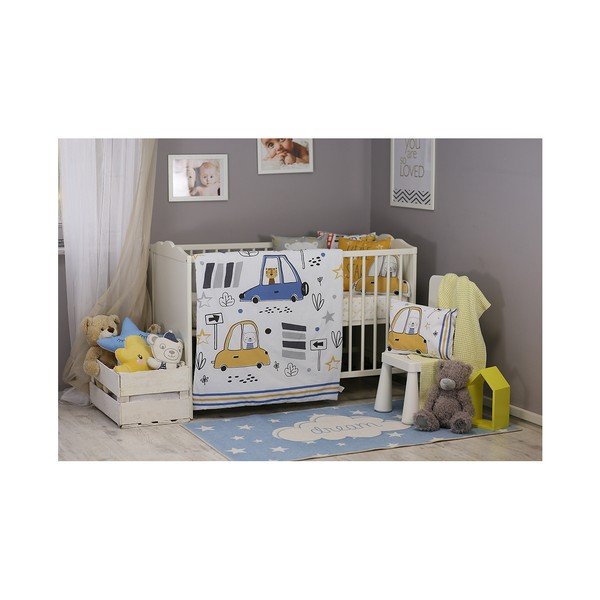 Vaikiška medvilninė patalynė su paklode viengulėlei lovai Mike & Co. NEW YORK Mirra Fesso, 100 x 150 cm-image-1