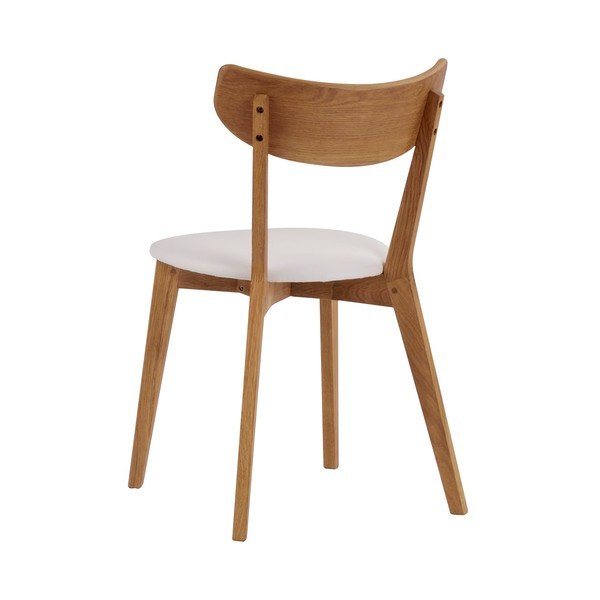 Rudo ąžuolo valgomojo kėdė su balta sėdyne "Rowico Ami-image-3