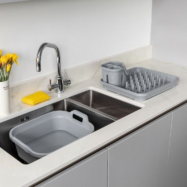 Pilkos spalvos stalo įrankių džiovintuvas iš perdirbto plastiko Addis Eco Range-image-4