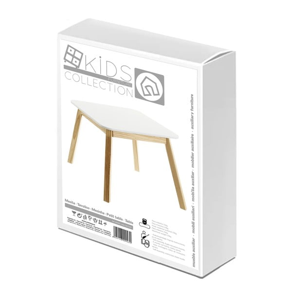 Vaikiškas stalas su baltu stalviršiu 55x55 cm – Casa Selección-image-4