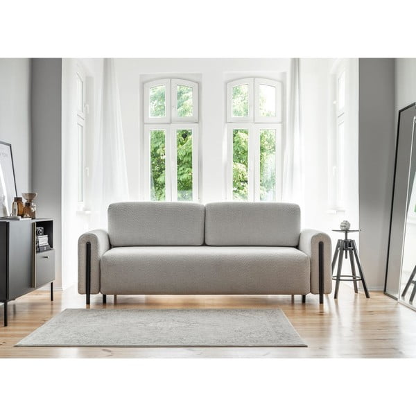 Šviesiai pilkos spalvos iš boucle sulankstoma/su sandėliavimo vieta sofa 244 cm Arcadova – ELTAP-image-1