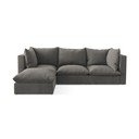 Tamsiai pilkos spalvos kampinė sofa (su kairiuoju kampu/su gultu) Manao – Makamii