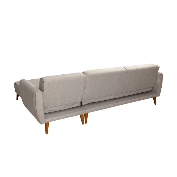 Sulankstoma kampinė sofa smėlio spalvos Aria – Balcab Home-image-4