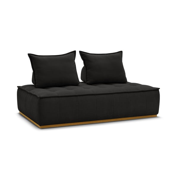Juodos spalvos iš šenilinio audinio sofa 175 cm Elisa – Bobochic Paris-image-3