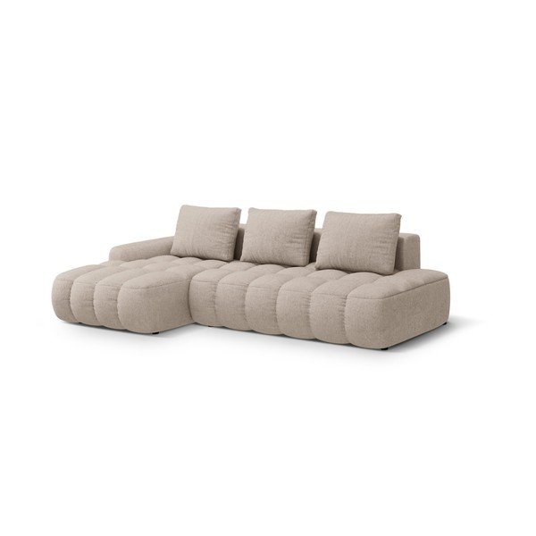 Šviesiai rudos spalvos sulankstoma/su sandėliavimo vieta kampinė sofa (su kairiuoju kampu/su gultu) Linz – Cosmopolitan Design-image-2