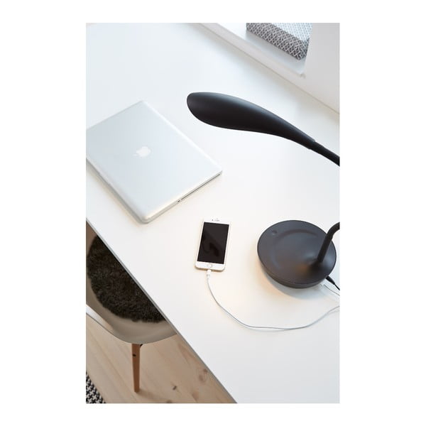 Juodas stalinis šviestuvas su USB jungtimi Markslöjd Swan-image-1