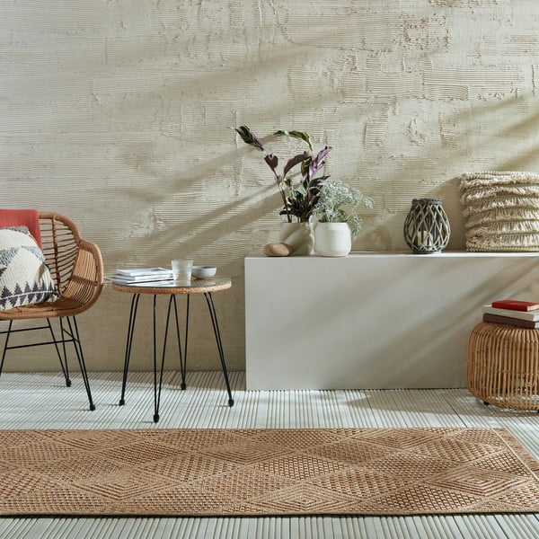 Lauko kilimas natūralios spalvos 80x230 cm Nora Diamond – Flair Rugs-image-1