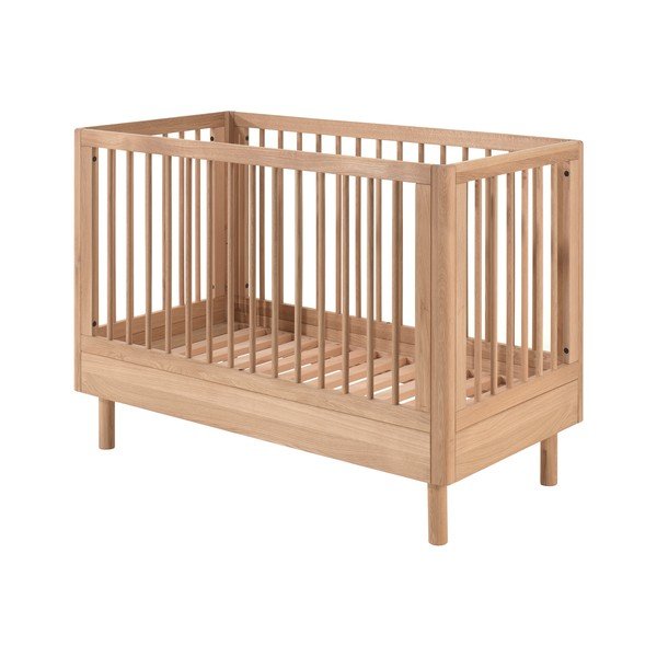 Natūralios spalvos iš ąžuolo masyvo vaikiška lovelė reguliuojamas aukštis 60x120 cm Forrest – Vipack-image-2