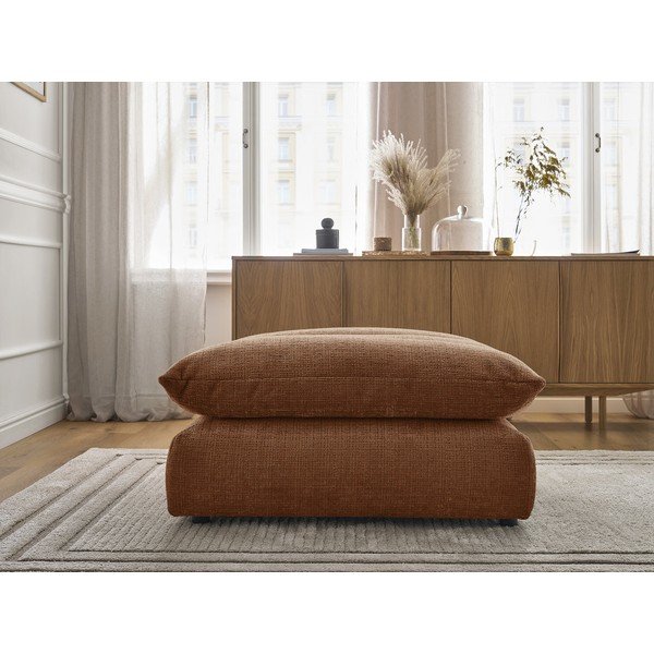 Oranžinės spalvos taburetė iš šenilinio audinio Neil – Bobochic Paris-image-4