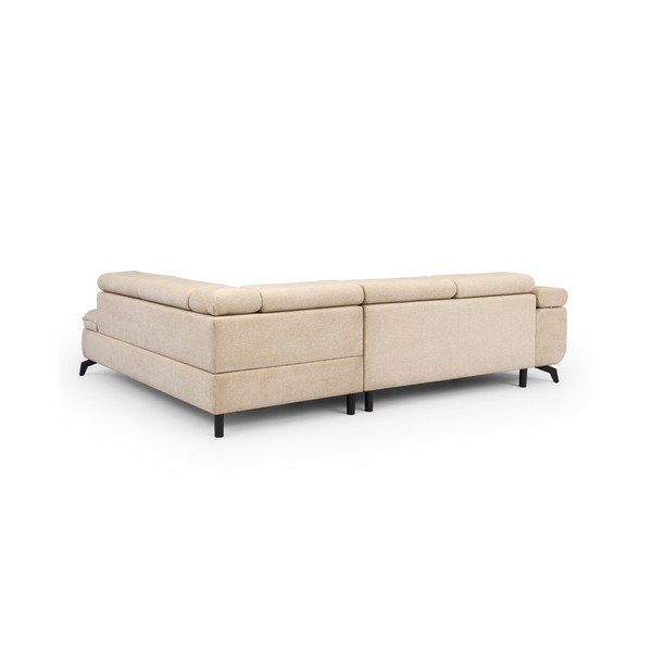 Smėlio spalvos kampinė sofa iš šenilinio audinio (su dešiniuoju kampu/„L“ formos) Marbeya  – Ropez-image-3