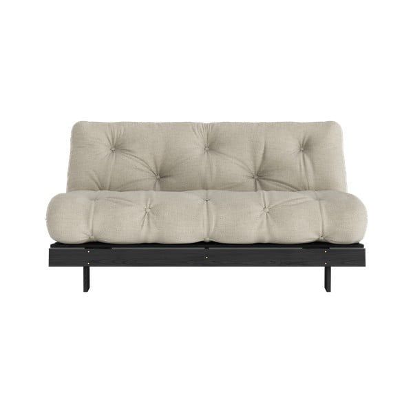Iš lino sulankstoma sofa pilkos spalvos/smėlio spalvos 160 cm Roots Black Night – Karup Design-image-3