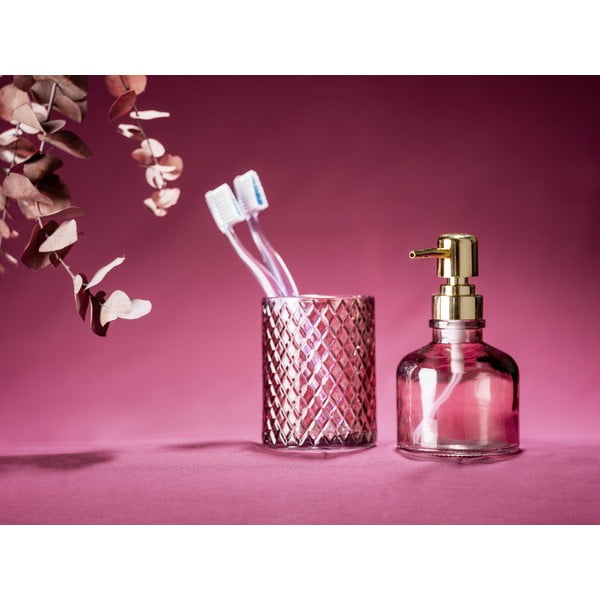 Tamsiai rožinės spalvos iš stiklo dantų šepetėlio indas Atessa – Wenko-image-4