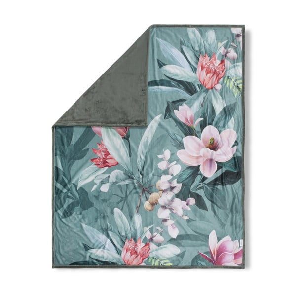 Žalia dvipusė antklodė Descanso Parler, 130 x 160 cm