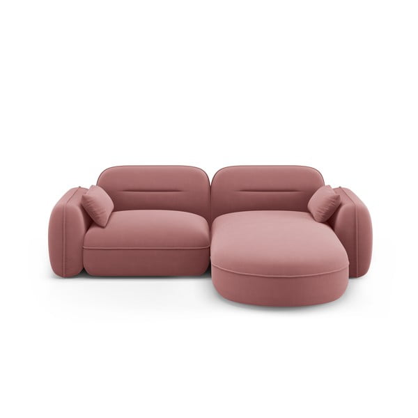 Iš velveto kampinė sofa rožinės spalvos (su dešiniuoju kampu) Audrey – Interieurs 86