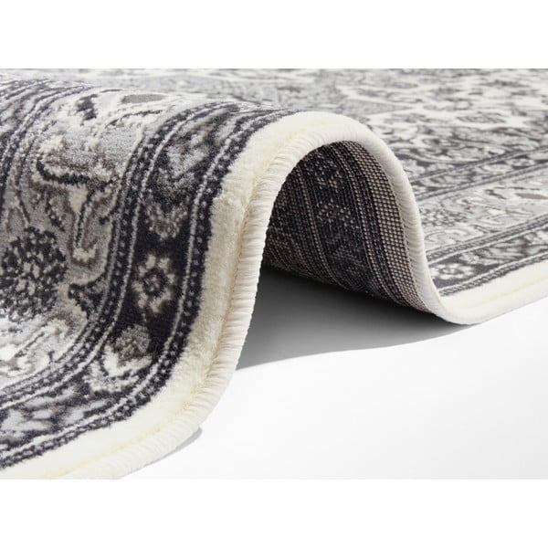 Kreminės ir pilkos spalvos kilimas Nouristan Parun Tabrizo, 80 x 250 cm-image-1