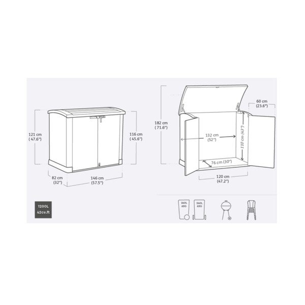 Smėlio spalvos iš plastiko sodo spintelė Store It Out – Keter-image-1