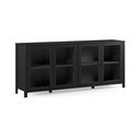 Juodos spalvos iš pušies masyvo vitrina 186x80x40 cm Alessandra – Marckeric