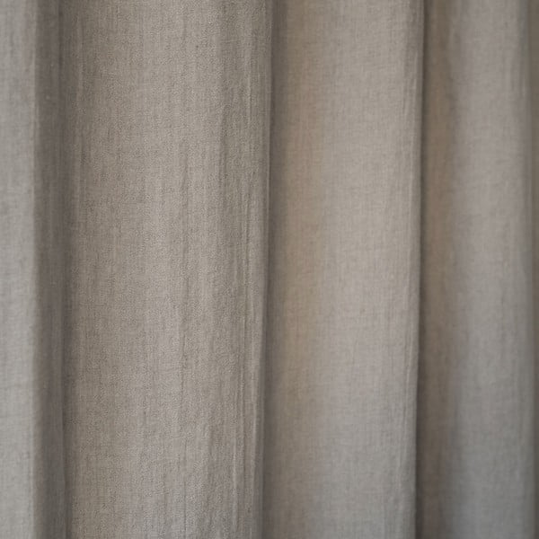 Smėlio spalvos lininė užuolaida su kilpomis Linen Tales Night Time, 250 x 140 cm-image-1